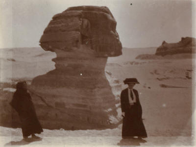 Mary Pollard in front of sphinx