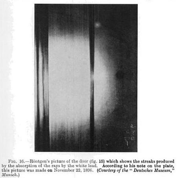 first X-ray photograph: a door