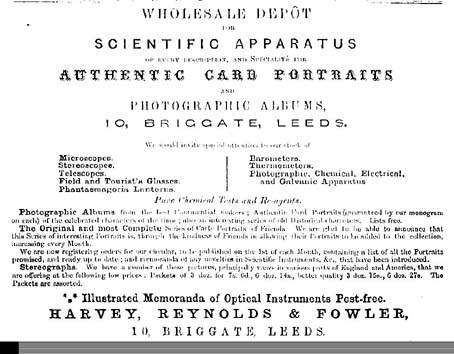 photocopy of advert for photographic materials