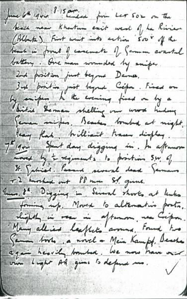 opening page of notebook diary