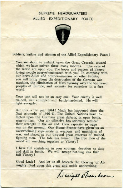 message from Eisenhower