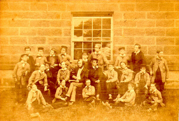 William Pollard with his class at Ackworth