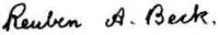 signature of Reuben A. Beck