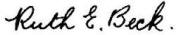 signature of Ruth E. Beck
