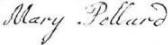 signature of Mary (Hall) Pollard