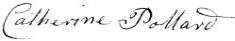 signature of Catherine (Hughesdon) Pollard