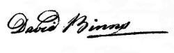 signature of David Binns
