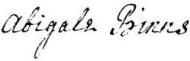 signature of Abigail (King) Binns