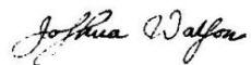 signature of Joshua Watson