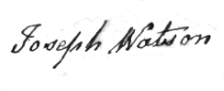 signature of Joseph Watson