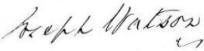 signature of Joseph Watson