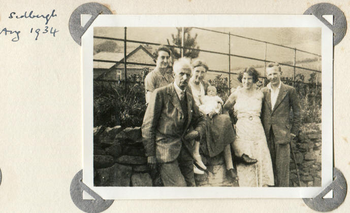 Frank, Mary & Caro Pollard, Reg, Margaret & Rowland Dale, Sedbergh, August 1934