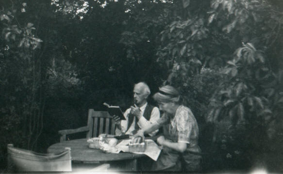 Frank and Mary Pollard at the cottage, July 1946