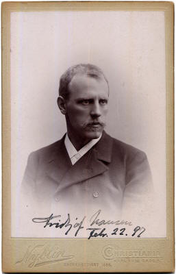 signed photo of Fridtjof Nansen, 22 February 1897