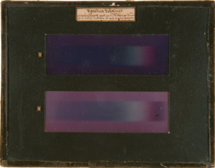 Becquerel colour photo of solar spectrum, 1848