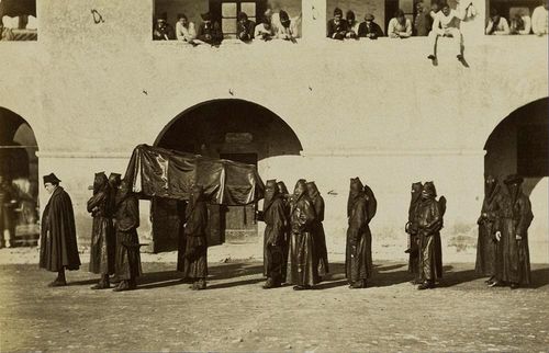 photo of a funeral, about 1860
