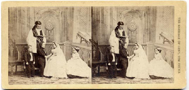 earliest stereoview of a marriage ceremony