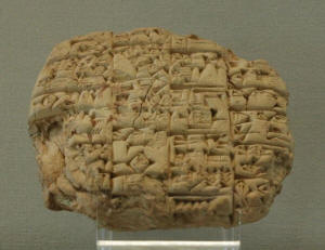 photo of cuneiform letter on a clay tablet
